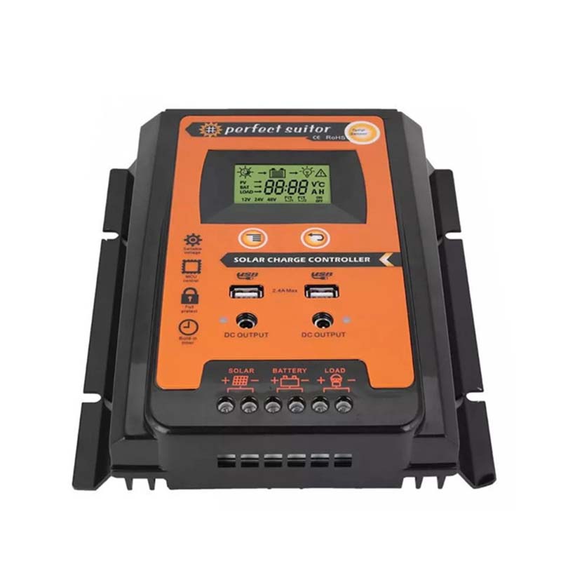PWM 30A 12V 24VDC Solar Lake Akun säätimen ohjain aurinkopaneeli, jossa on kaksi USB-lähtö LCD-näyttö